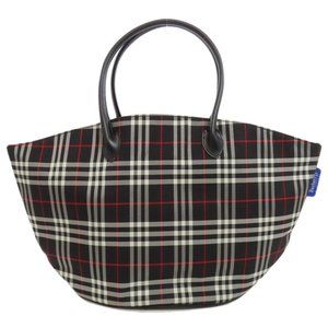 Burberry Blue Label Check Tote Bag Nylon Material Women's BURBERRY